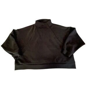 CRANE Women's Mock Neck Long Sleeve Sweatshirt Black Size XL